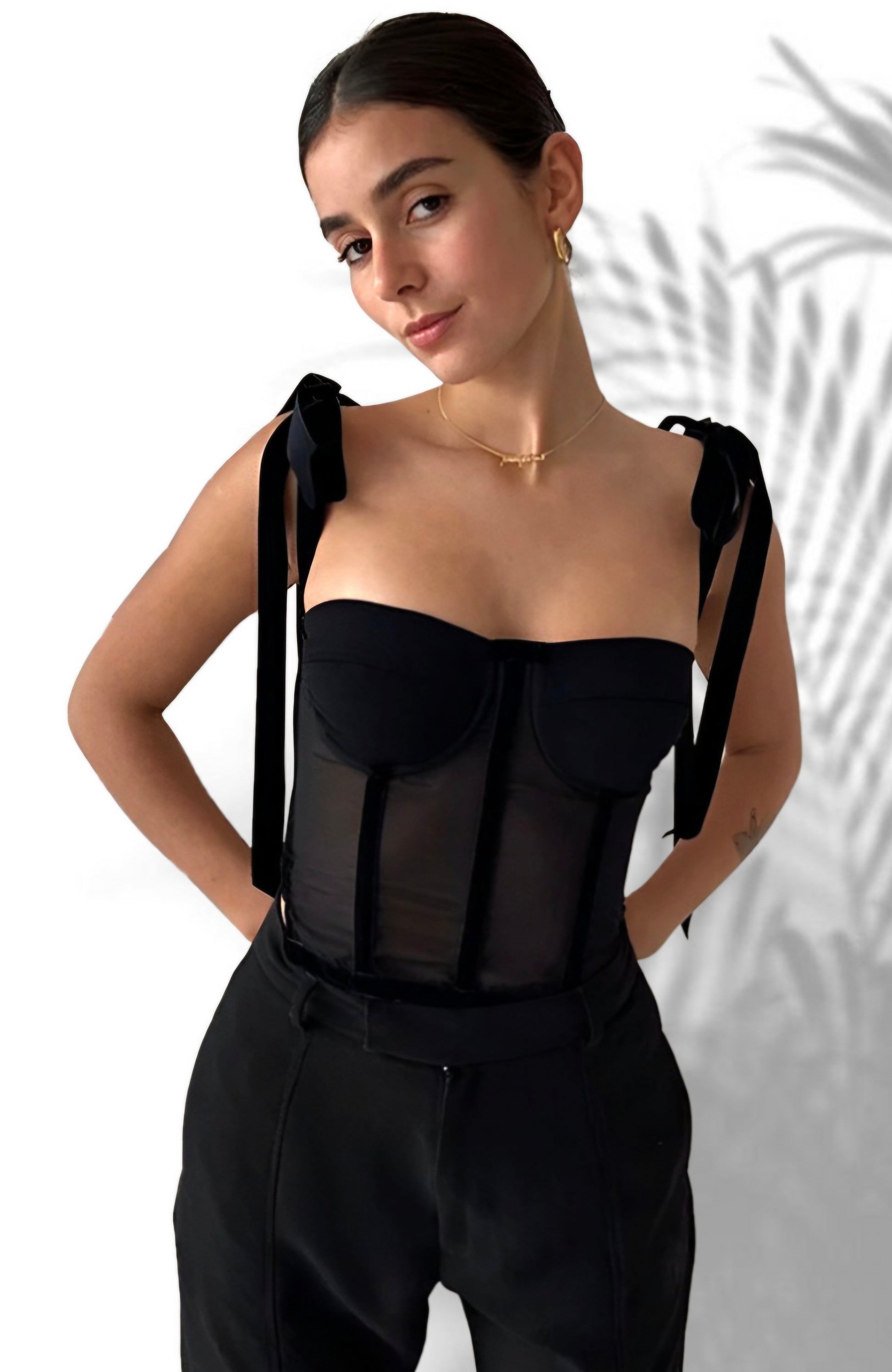 Drab sheer corset